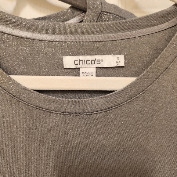 Chico's Touch Of Cool Five Tops 2 Silvery Gray 1 Black 1 Pink 1 Off White - Picture 2 of 8